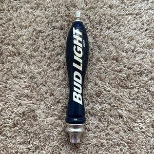 Vintage Bud Light Beer Tap Handle 11 Inch Navy Blue 1990s Breweriana Bar Decor